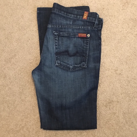 Dark Wash 7 For All Mankind Bootcut Jeans - Picture 1 of 6